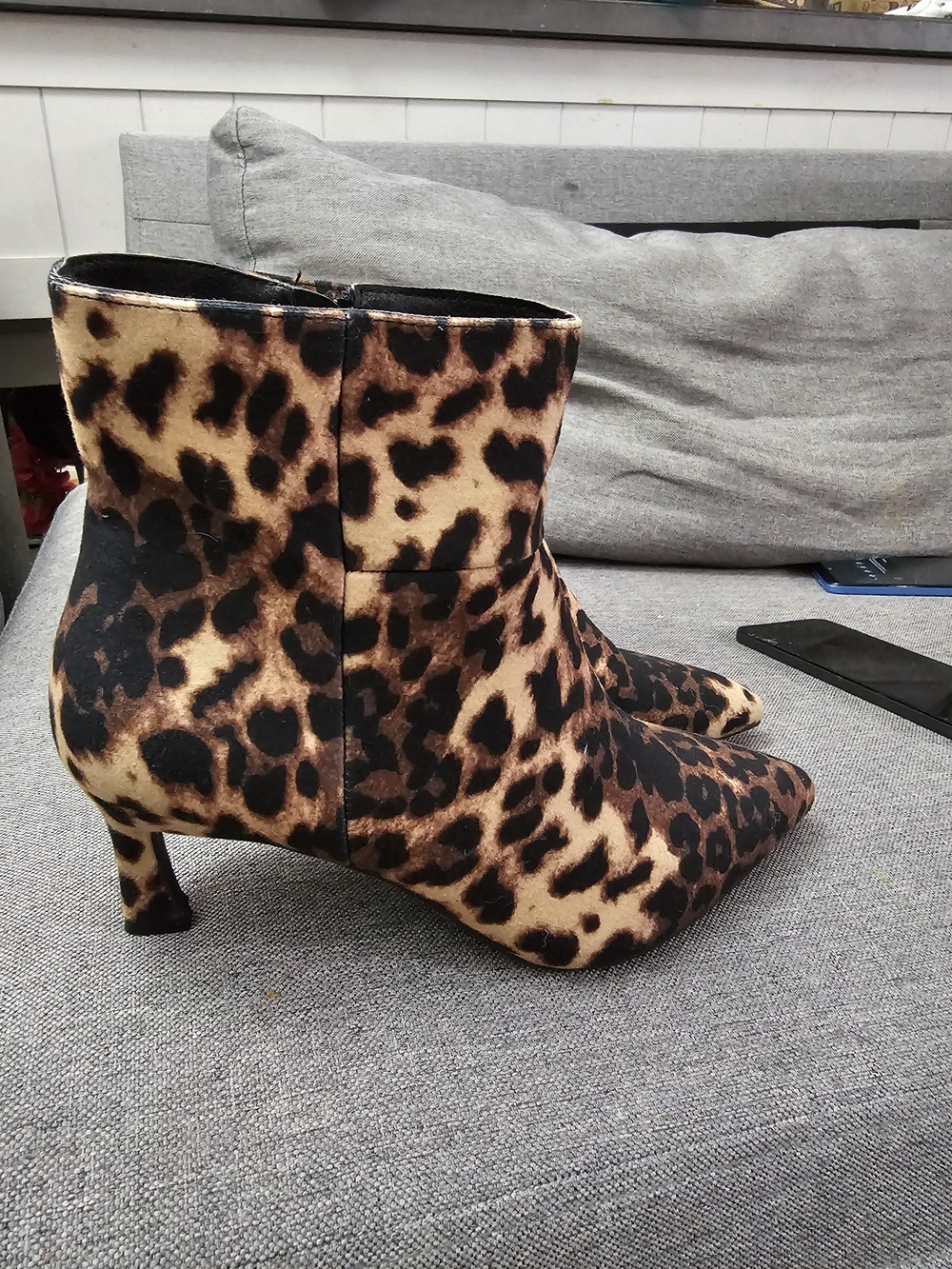 Madden Girl Leopard Print Pointed-Toe Ankle Boots in Tan and Black